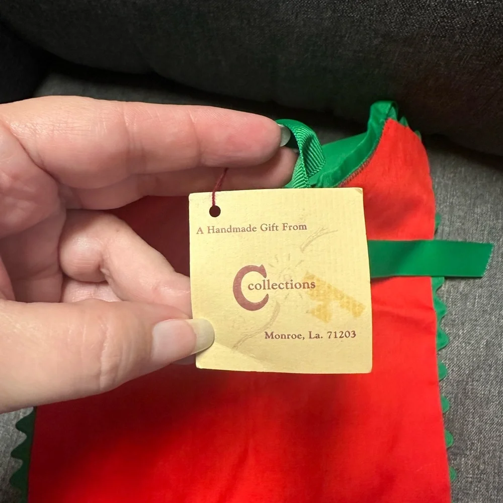 Ccollections Holiday Mouse Bib - Green, Red, Gray